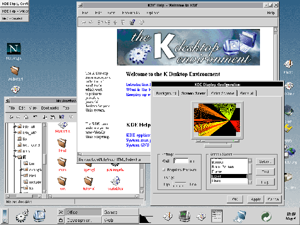 Tangkapan layar KDE Beta 1